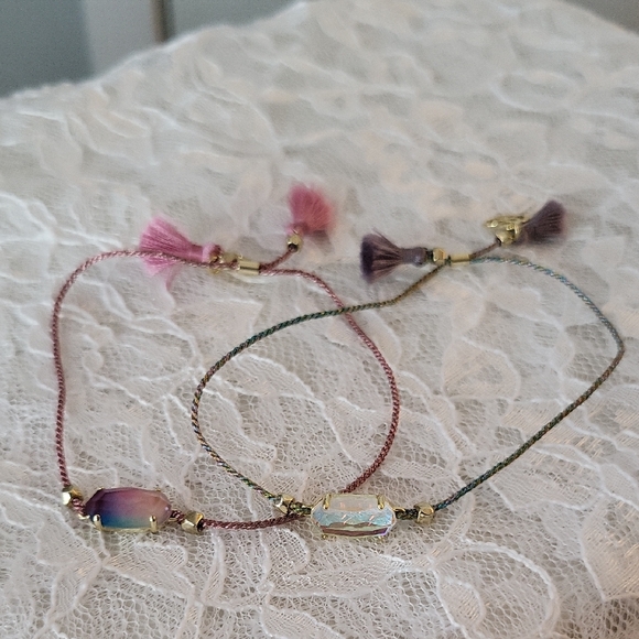 Kendra Scott Jewelry - Kendra Scott "Everlyne" Pink/blue Cord Adjustable Friendship Bracelets